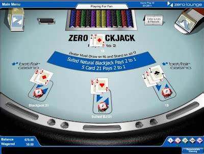 blackjack zero casino